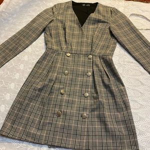 Plaid Gingham Fit Flare Above Knee Work Office